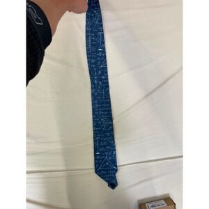 Three Rooker Physics Equations and Diagrams Navy Blue Mens Necktie Science Math